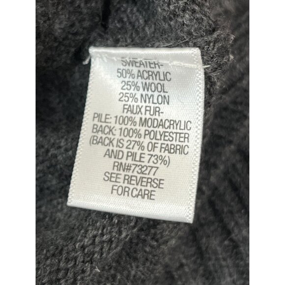 Simply Vera/Vera‎ Wang Women's Faux Fur Cardigan Sweater, Small, Gray & Black - Picture 7 of 8